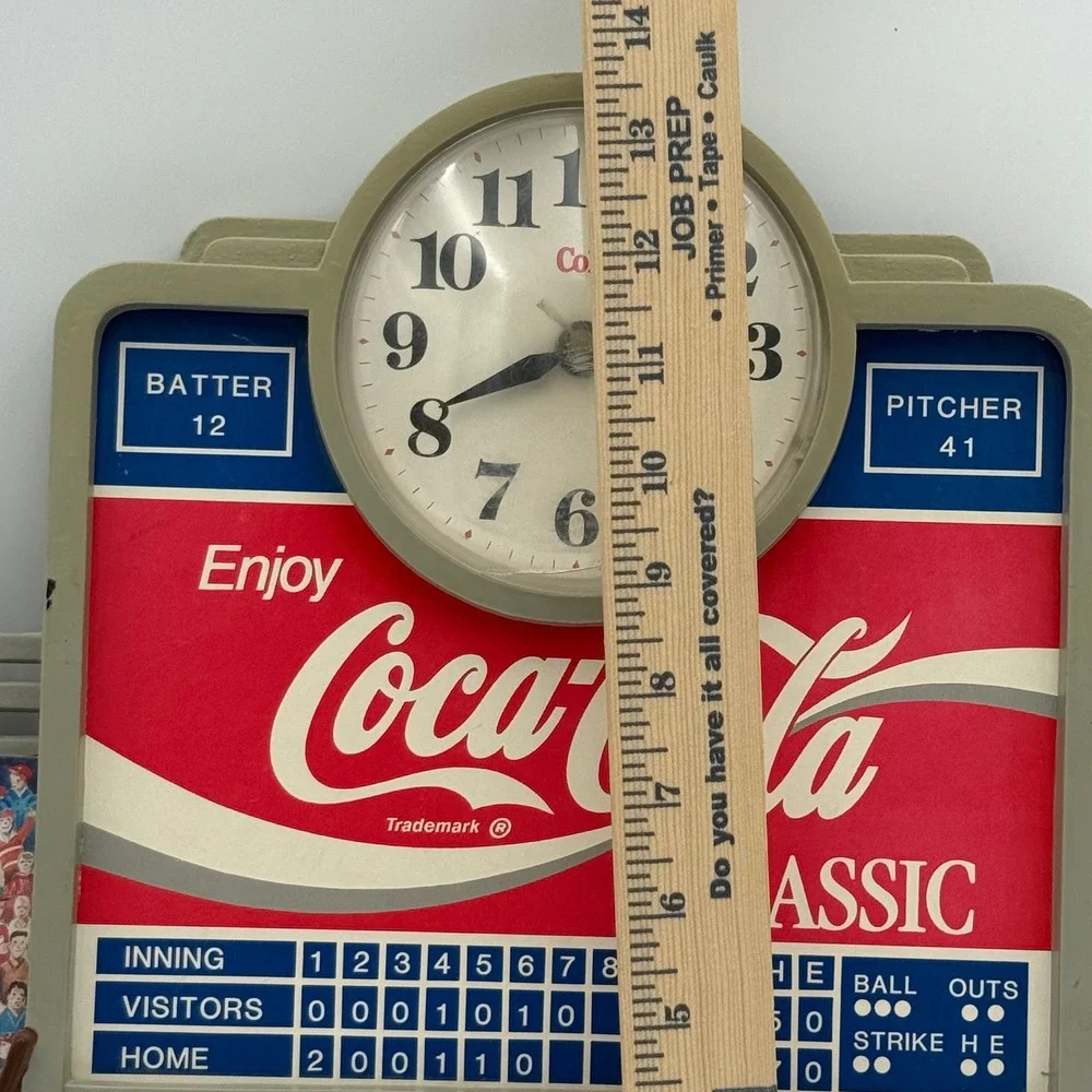 Vintage Coca-Cola Scoreboard Baseball Wall Clock 3D Stadium Decor 19.5 Inch